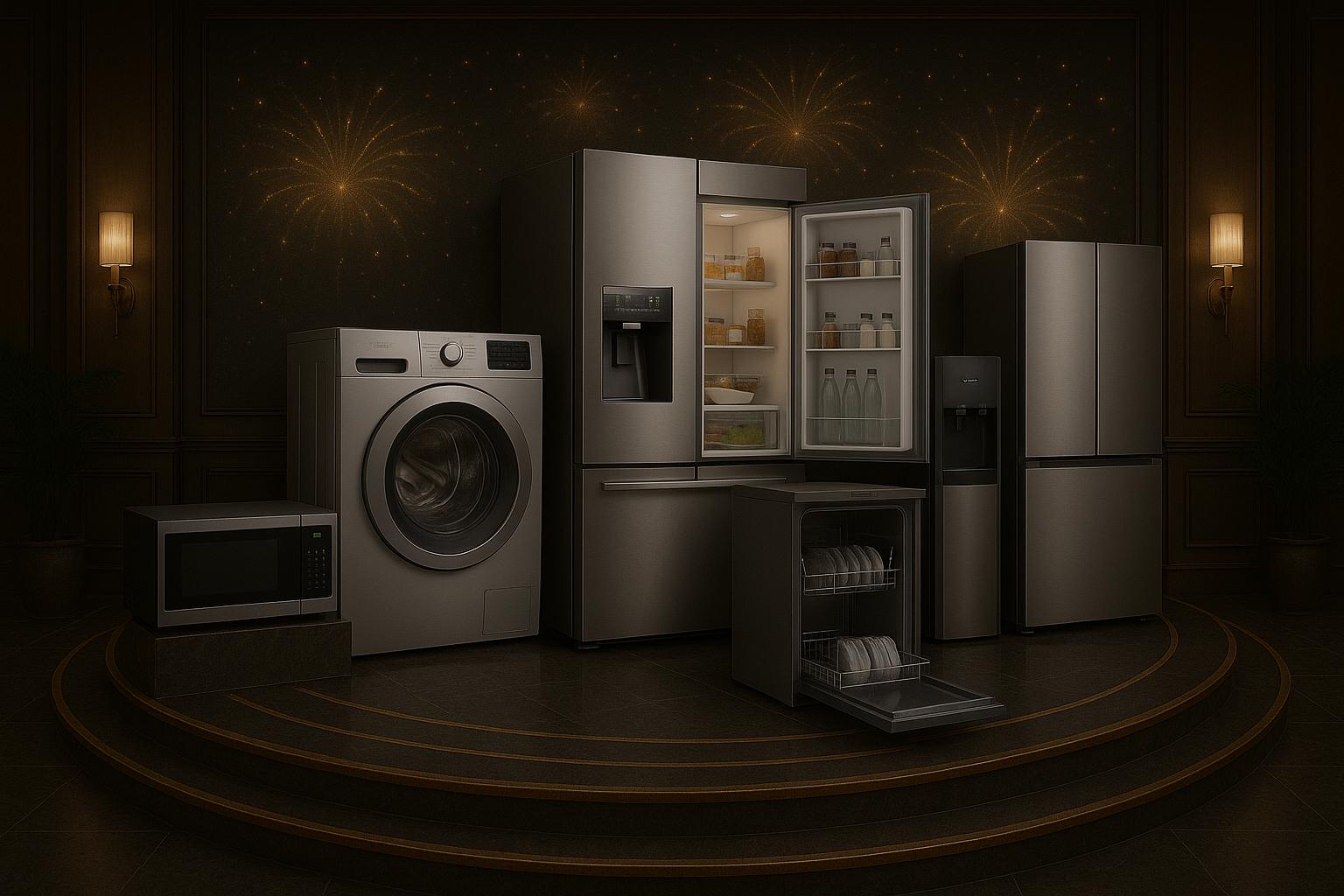 فني صيانة يجلس بجانب غسالة